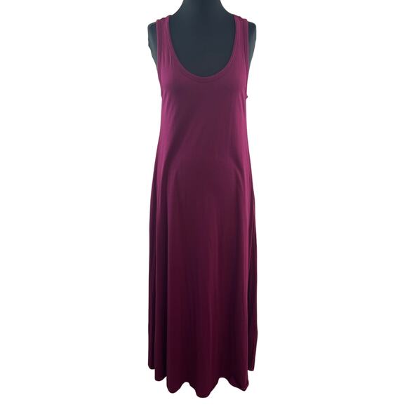 Soft Surroundings Burgundy Tank Maxi Dress Scoop Neck Pullover Size Medium M - Picture 1 of 8